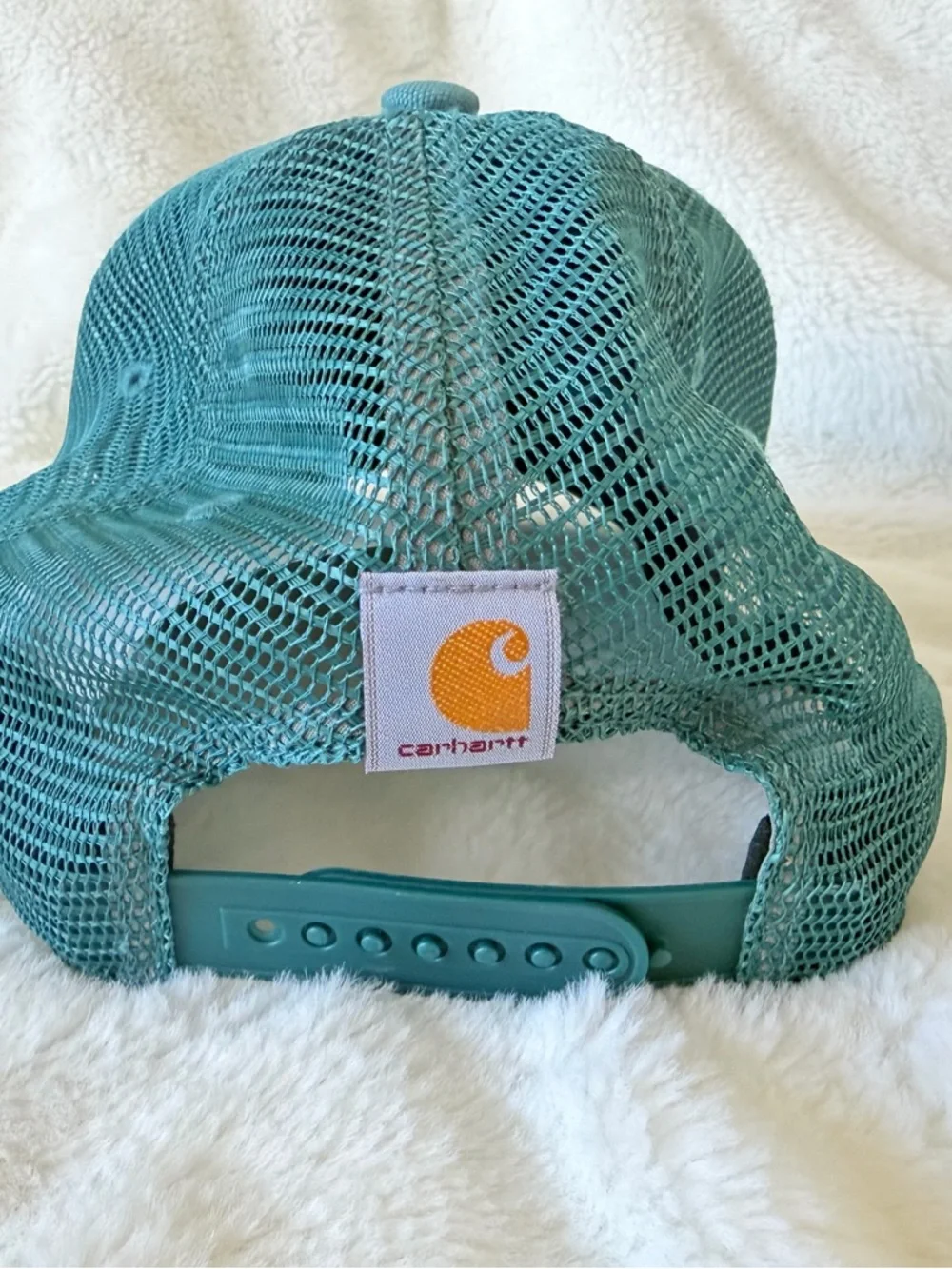 Carhartt Canvas Mesh-Back Logo Graphic Cap - Color Geo - Trucker Hat - Picture 10 of 11